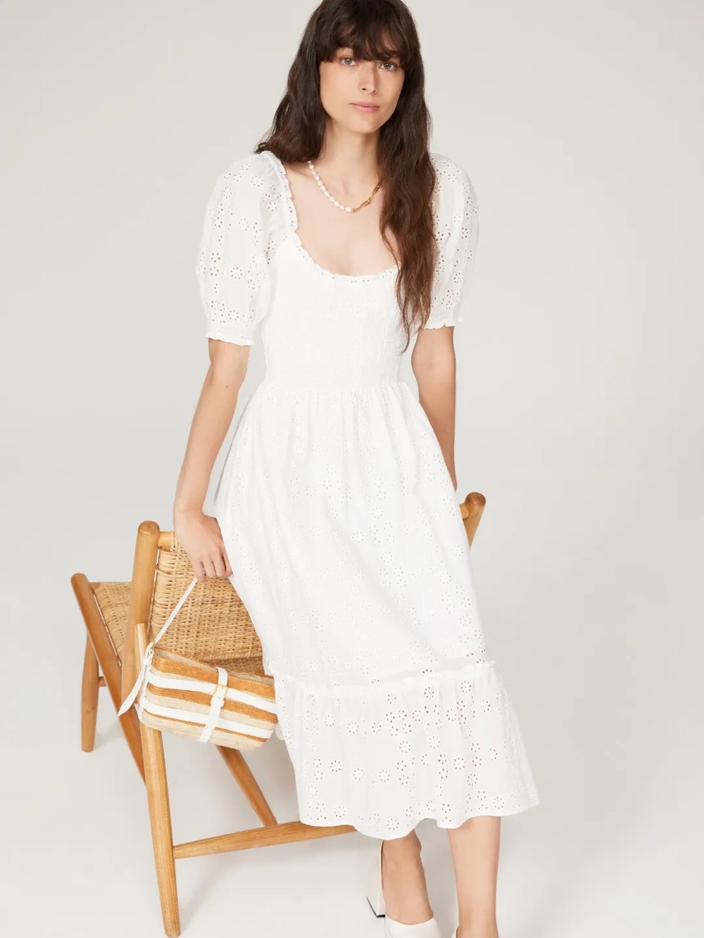 Hill House White Eyelet Louisa Nap Dress XS